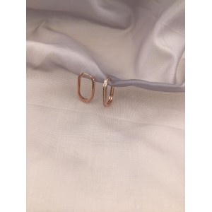Gümüş Tek Sıra Taşlı Ince Çengel Model Küpe