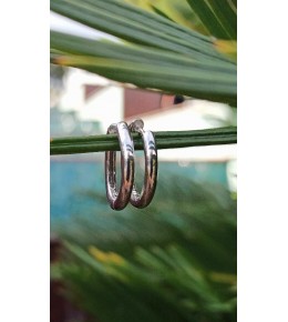 17 Mm Düz Gümüş Halka Küpe