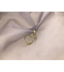 Gümüş Tek Sıra Taşlı Ince Küçük Çengel Model Küpe