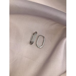 Gümüş Tek Sıra Taşlı Ince Çengel Model Küpe 