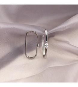  Çengel Model Damla Taşlı Gümüş Küpe 